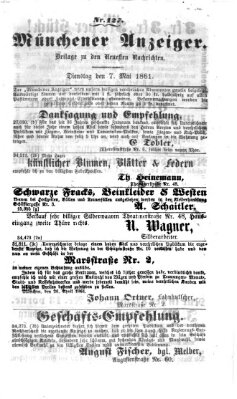 Münchener Anzeiger (Münchner neueste Nachrichten) Dienstag 7. Mai 1861