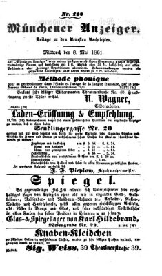 Münchener Anzeiger (Münchner neueste Nachrichten) Mittwoch 8. Mai 1861