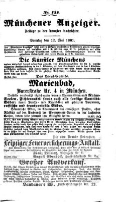 Münchener Anzeiger (Münchner neueste Nachrichten) Sonntag 12. Mai 1861