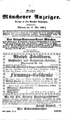 Münchener Anzeiger (Münchner neueste Nachrichten) Mittwoch 15. Mai 1861