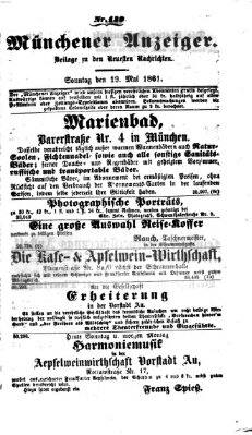 Münchener Anzeiger (Münchner neueste Nachrichten) Sonntag 19. Mai 1861