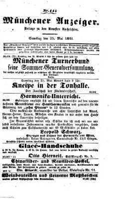 Münchener Anzeiger (Münchner neueste Nachrichten) Samstag 25. Mai 1861