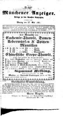 Münchener Anzeiger (Münchner neueste Nachrichten) Montag 27. Mai 1861