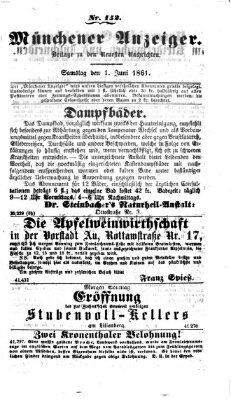 Münchener Anzeiger (Münchner neueste Nachrichten) Samstag 1. Juni 1861