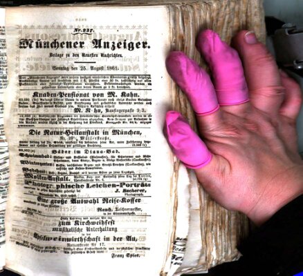 Münchener Anzeiger (Münchner neueste Nachrichten) Sonntag 25. August 1861