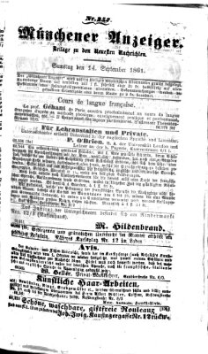 Münchener Anzeiger (Münchner neueste Nachrichten) Samstag 14. September 1861