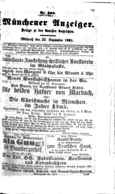 Münchener Anzeiger (Münchner neueste Nachrichten) Mittwoch 25. September 1861