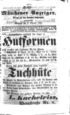 Münchener Anzeiger (Münchner neueste Nachrichten) Mittwoch 2. Oktober 1861