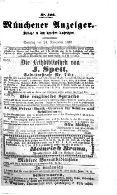 Münchener Anzeiger (Münchner neueste Nachrichten) Sonntag 24. November 1861