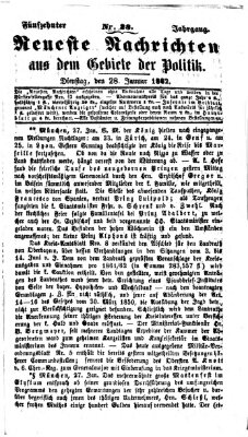 Neueste Nachrichten aus dem Gebiete der Politik (Münchner neueste Nachrichten) Dienstag 28. Januar 1862