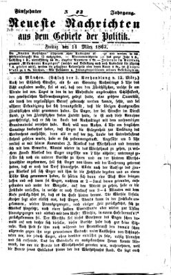 Neueste Nachrichten aus dem Gebiete der Politik (Münchner neueste Nachrichten) Freitag 14. März 1862