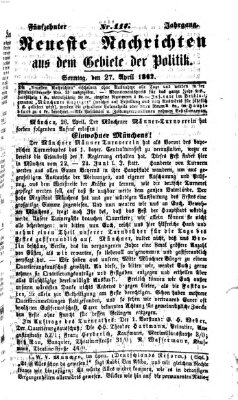 Neueste Nachrichten aus dem Gebiete der Politik (Münchner neueste Nachrichten) Sonntag 27. April 1862