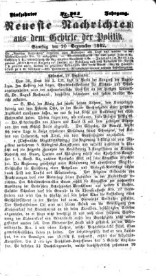 Neueste Nachrichten aus dem Gebiete der Politik (Münchner neueste Nachrichten) Samstag 20. September 1862