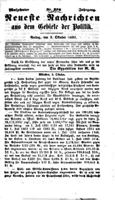 Neueste Nachrichten aus dem Gebiete der Politik (Münchner neueste Nachrichten) Freitag 3. Oktober 1862