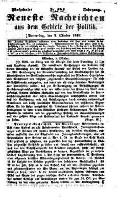 Neueste Nachrichten aus dem Gebiete der Politik (Münchner neueste Nachrichten) Donnerstag 9. Oktober 1862