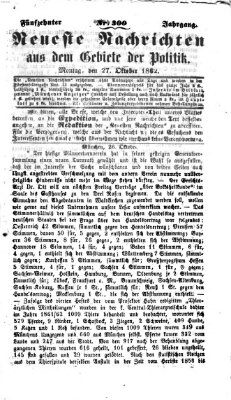 Neueste Nachrichten aus dem Gebiete der Politik (Münchner neueste Nachrichten) Montag 27. Oktober 1862