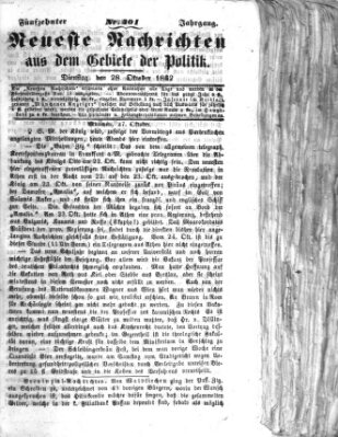 Neueste Nachrichten aus dem Gebiete der Politik (Münchner neueste Nachrichten) Dienstag 28. Oktober 1862