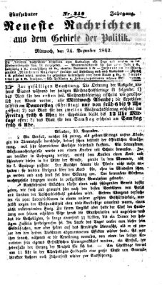 Neueste Nachrichten aus dem Gebiete der Politik (Münchner neueste Nachrichten) Mittwoch 24. Dezember 1862