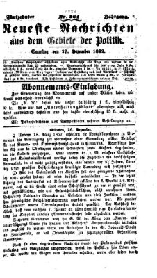 Neueste Nachrichten aus dem Gebiete der Politik (Münchner neueste Nachrichten) Samstag 27. Dezember 1862