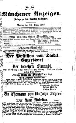 Münchener Anzeiger (Münchner neueste Nachrichten) Montag 31. März 1862