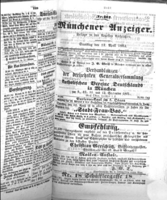 Münchener Anzeiger (Münchner neueste Nachrichten) Samstag 12. April 1862