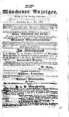 Münchener Anzeiger (Münchner neueste Nachrichten) Donnerstag 1. Mai 1862