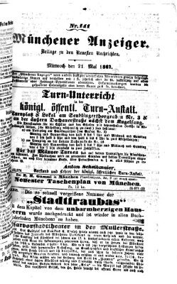 Münchener Anzeiger (Münchner neueste Nachrichten) Mittwoch 21. Mai 1862