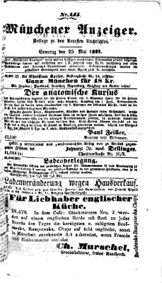 Münchener Anzeiger (Münchner neueste Nachrichten) Sonntag 25. Mai 1862