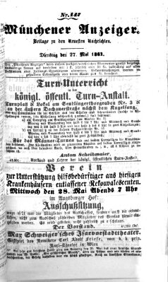 Münchener Anzeiger (Münchner neueste Nachrichten) Dienstag 27. Mai 1862