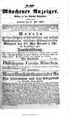 Münchener Anzeiger (Münchner neueste Nachrichten) Mittwoch 28. Mai 1862