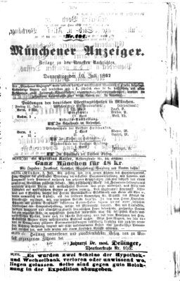 Münchener Anzeiger (Münchner neueste Nachrichten) Donnerstag 10. Juli 1862