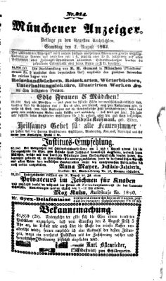 Münchener Anzeiger (Münchner neueste Nachrichten) Samstag 2. August 1862