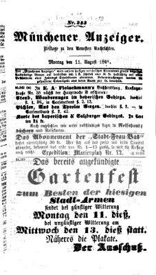 Münchener Anzeiger (Münchner neueste Nachrichten) Montag 11. August 1862