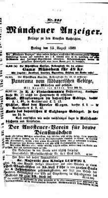 Münchener Anzeiger (Münchner neueste Nachrichten) Freitag 15. August 1862