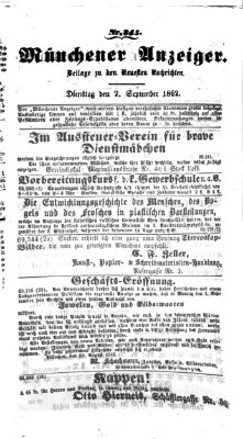 Münchener Anzeiger (Münchner neueste Nachrichten) Dienstag 2. September 1862