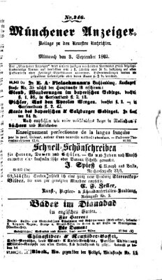 Münchener Anzeiger (Münchner neueste Nachrichten) Mittwoch 3. September 1862