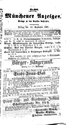 Münchener Anzeiger (Münchner neueste Nachrichten) Freitag 19. September 1862