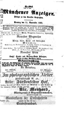 Münchener Anzeiger (Münchner neueste Nachrichten) Sonntag 21. September 1862