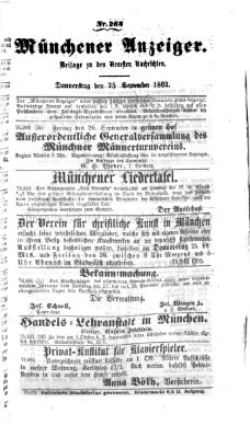 Münchener Anzeiger (Münchner neueste Nachrichten) Donnerstag 25. September 1862