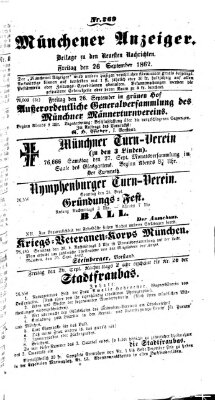 Münchener Anzeiger (Münchner neueste Nachrichten) Freitag 26. September 1862