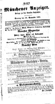 Münchener Anzeiger (Münchner neueste Nachrichten) Sonntag 28. September 1862