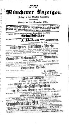 Münchener Anzeiger (Münchner neueste Nachrichten) Montag 29. September 1862