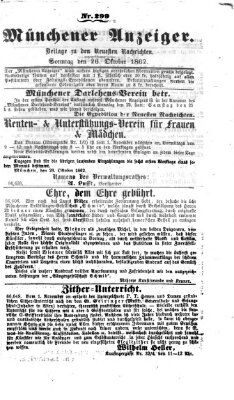 Münchener Anzeiger (Münchner neueste Nachrichten) Sonntag 26. Oktober 1862