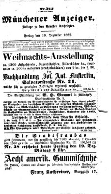 Münchener Anzeiger (Münchner neueste Nachrichten) Freitag 19. Dezember 1862