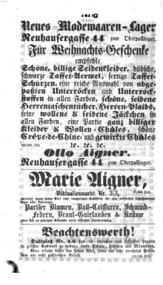 Münchener Anzeiger (Münchner neueste Nachrichten) Mittwoch 24. Dezember 1862