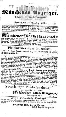 Münchener Anzeiger (Münchner neueste Nachrichten) Samstag 27. Dezember 1862