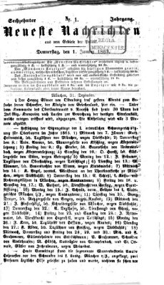 Neueste Nachrichten aus dem Gebiete der Politik (Münchner neueste Nachrichten) Donnerstag 1. Januar 1863