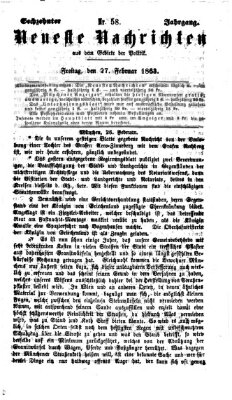 Neueste Nachrichten aus dem Gebiete der Politik (Münchner neueste Nachrichten) Freitag 27. Februar 1863