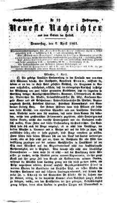 Neueste Nachrichten aus dem Gebiete der Politik (Münchner neueste Nachrichten) Donnerstag 9. April 1863