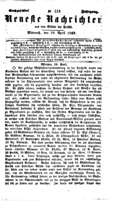 Neueste Nachrichten aus dem Gebiete der Politik (Münchner neueste Nachrichten) Mittwoch 29. April 1863